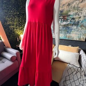 Elegant Red Sleeveless Dress